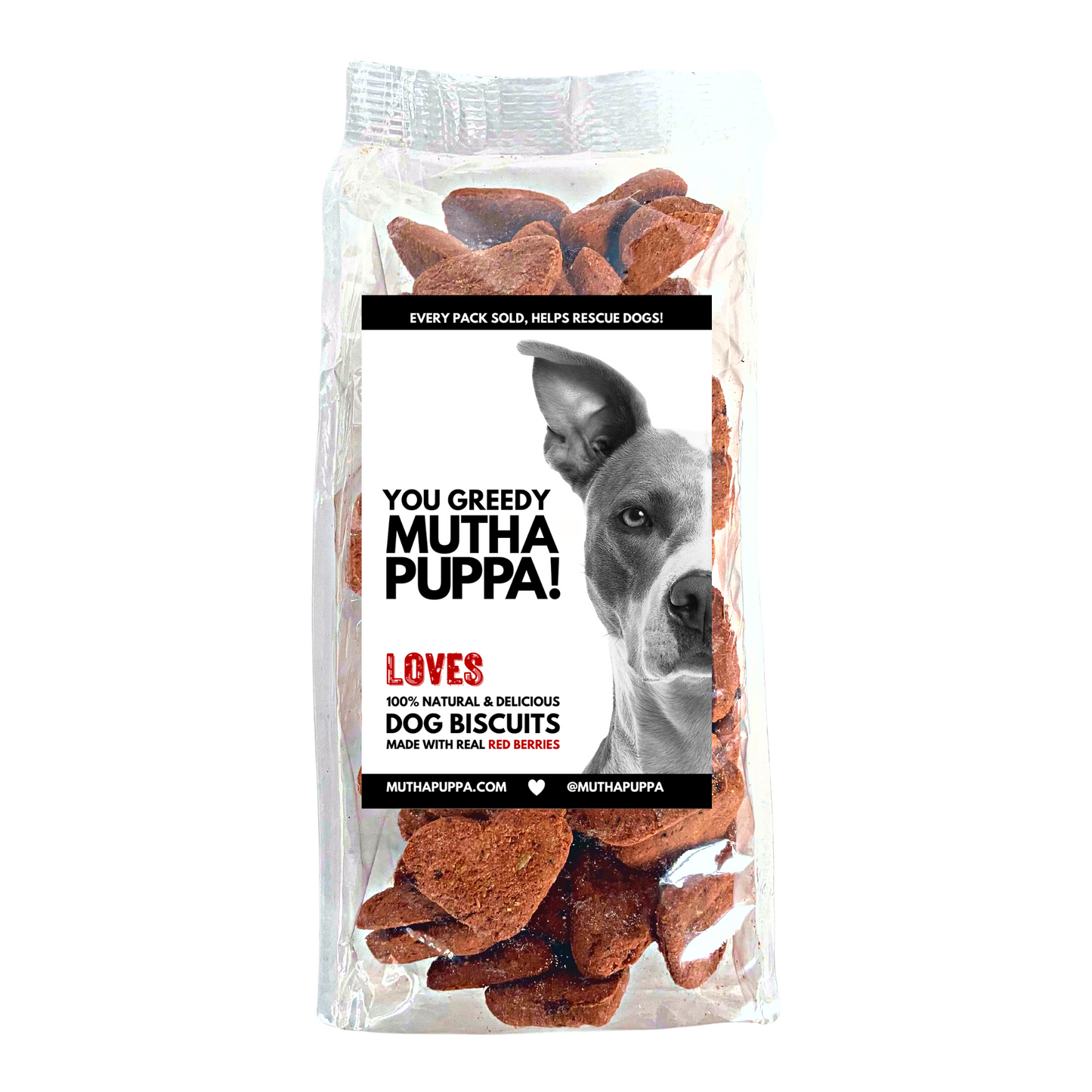 muthapuppa LOVES, 100% Natural & Delicious Dog Biscuits, Made With Real Red Berries, 300g