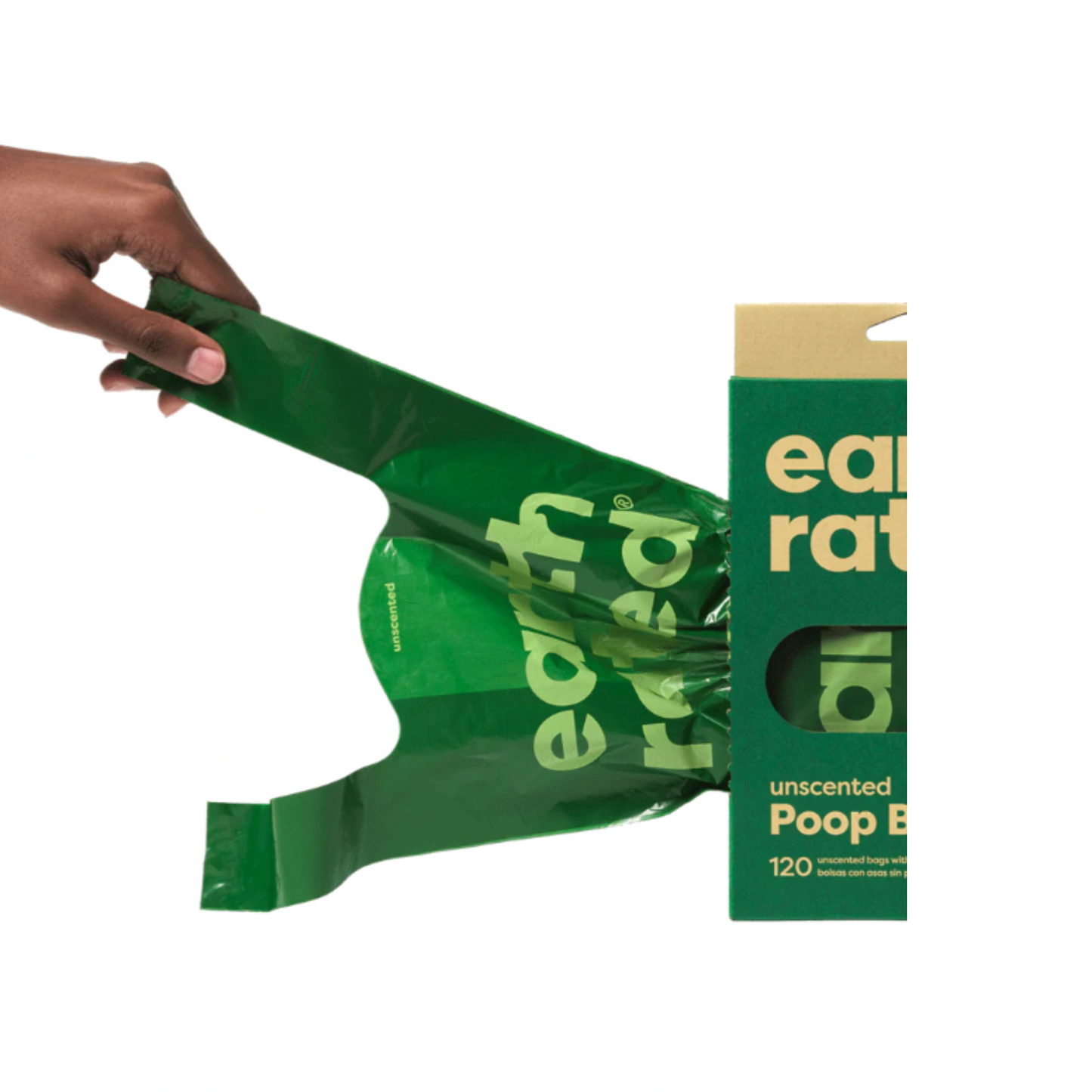 Earth Rated Poop Bags 120 Lavender Scented With Handles Loose in a Box