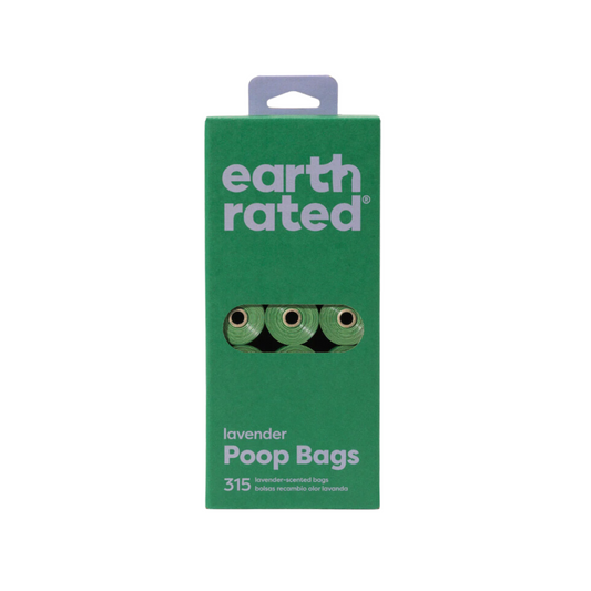 Earth Rated Poop Bags 315 Lavender Scented Without Handles On a Roll