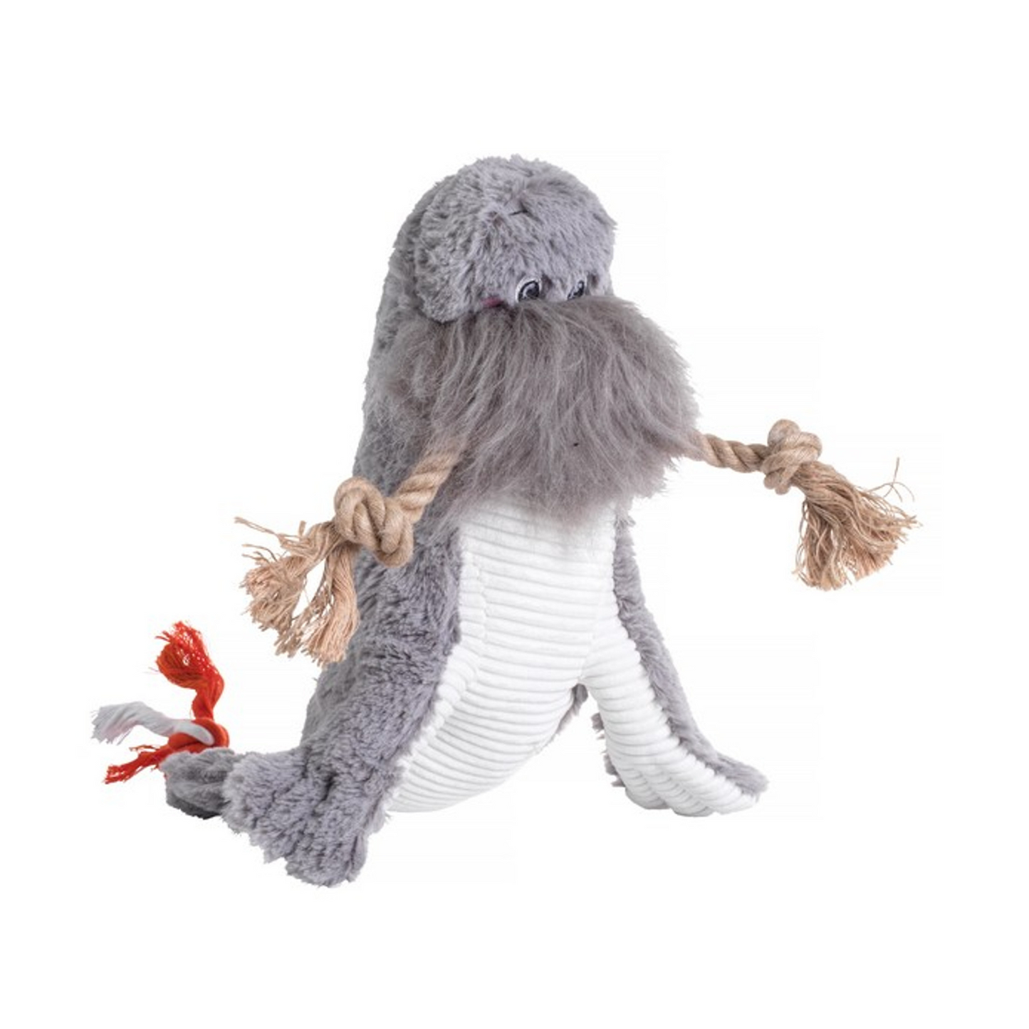 House of Paws Walrus, Soft Plush Dog Toy with Crinkle Tusks & Squeaker