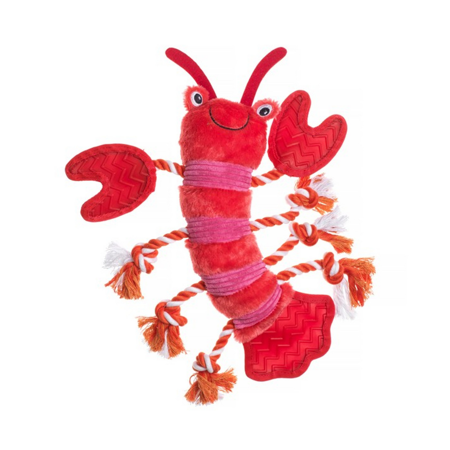 House of Paws Lobster, Soft Plush Dog Toy with Rope Legs & Squeaker