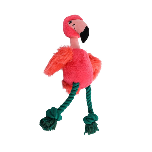 All For Paws Flamingo, Soft Plush Dog Toy with Crinkle Wings & Squeaker