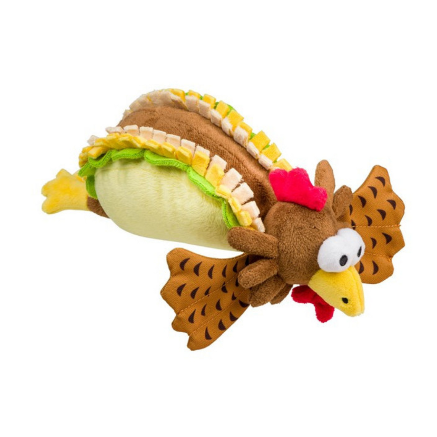 House of Paws Chicken Wrap, Soft Plush Dog Toy with Squeaker