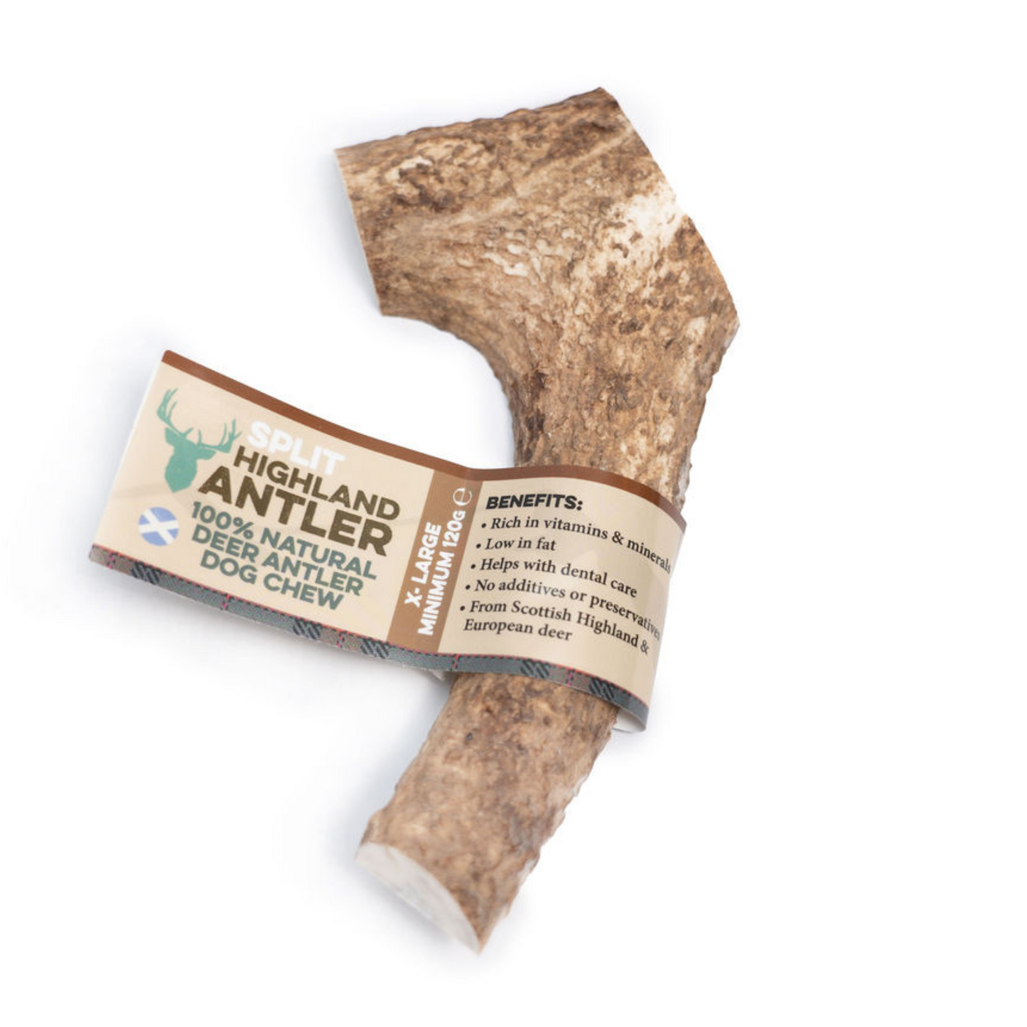 Highland Antler Split Antlers, 100% Natural Dog Chew for Dental Health