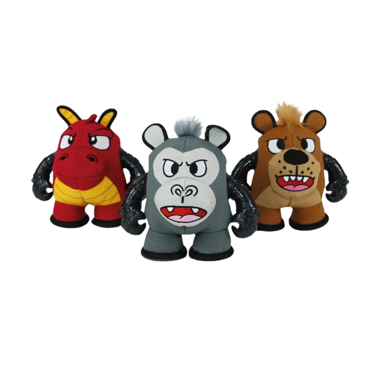 Ancol Bad Boy, Soft Plush Dog Toy with Squeaker, Available in Red Dragon & Grey Gorilla