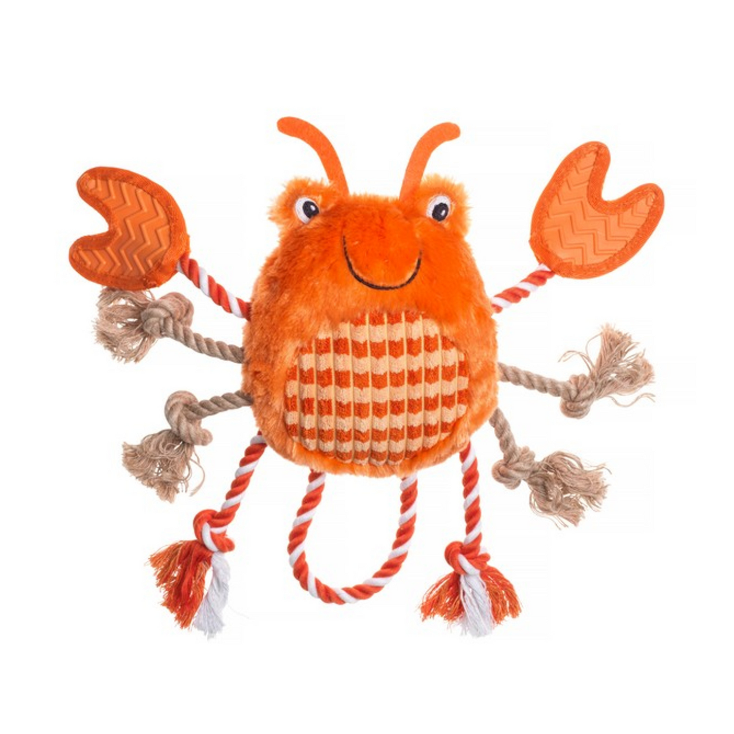 House of Paws Crab, Soft Plush Dog Toy with Rope Legs & Squeaker
