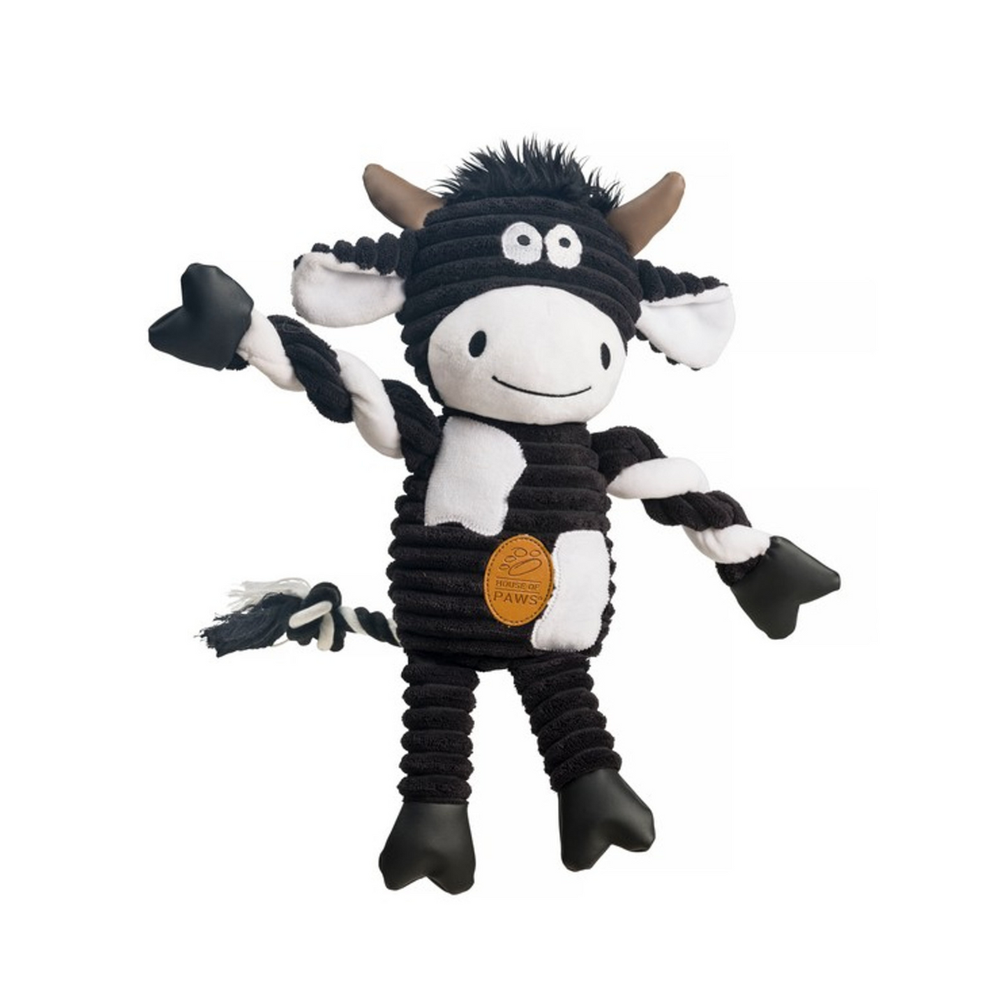 House of Paws Cow, Soft Plush Dog Toy with Squeaker