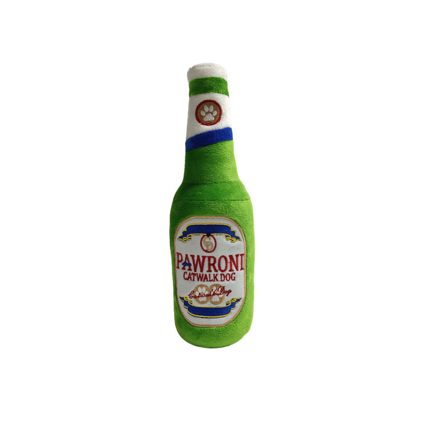 CatwalkDog Pawroni Beer Bottle Plush Dog Toy