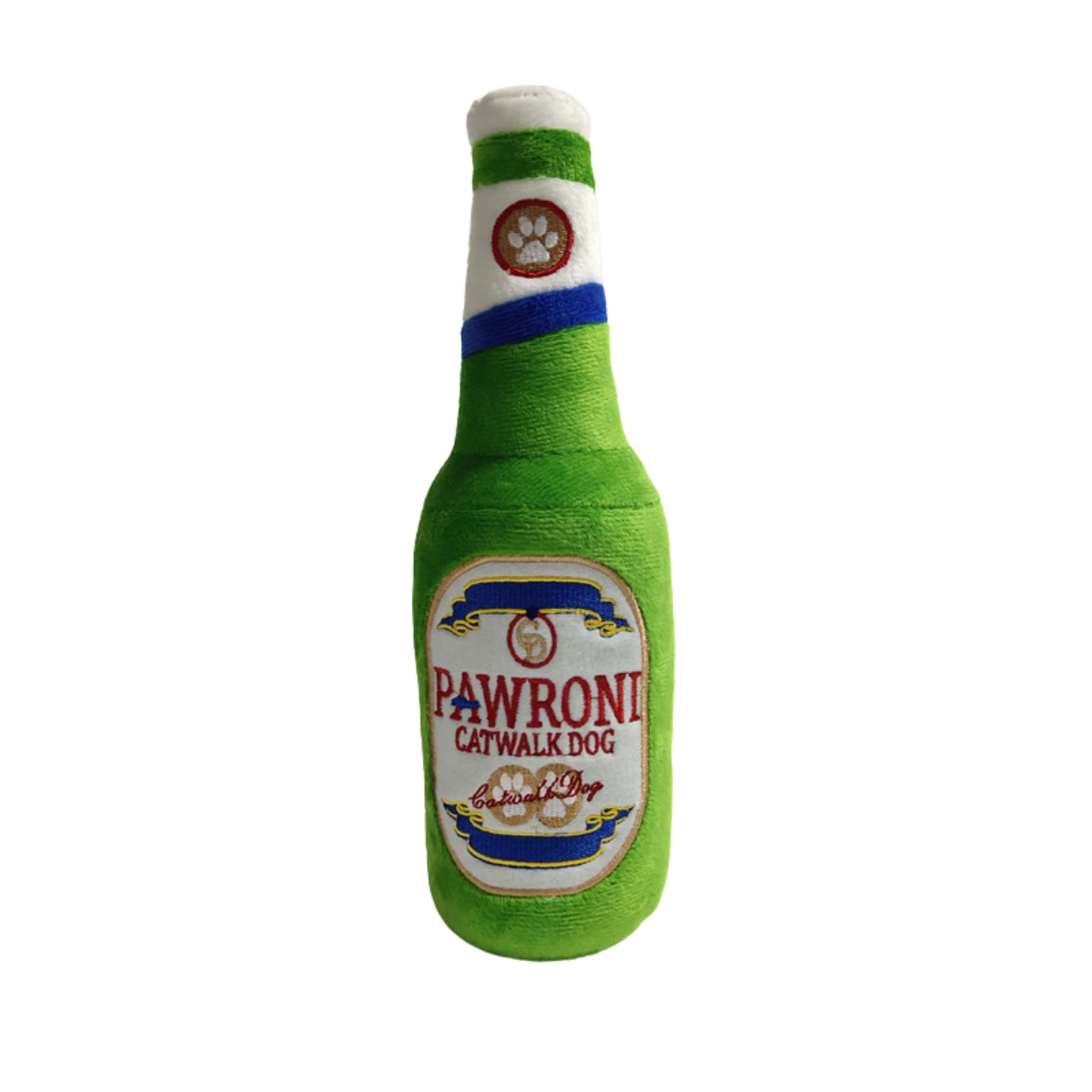 CatwalkDog Pawroni Beer Bottle Plush Dog Toy