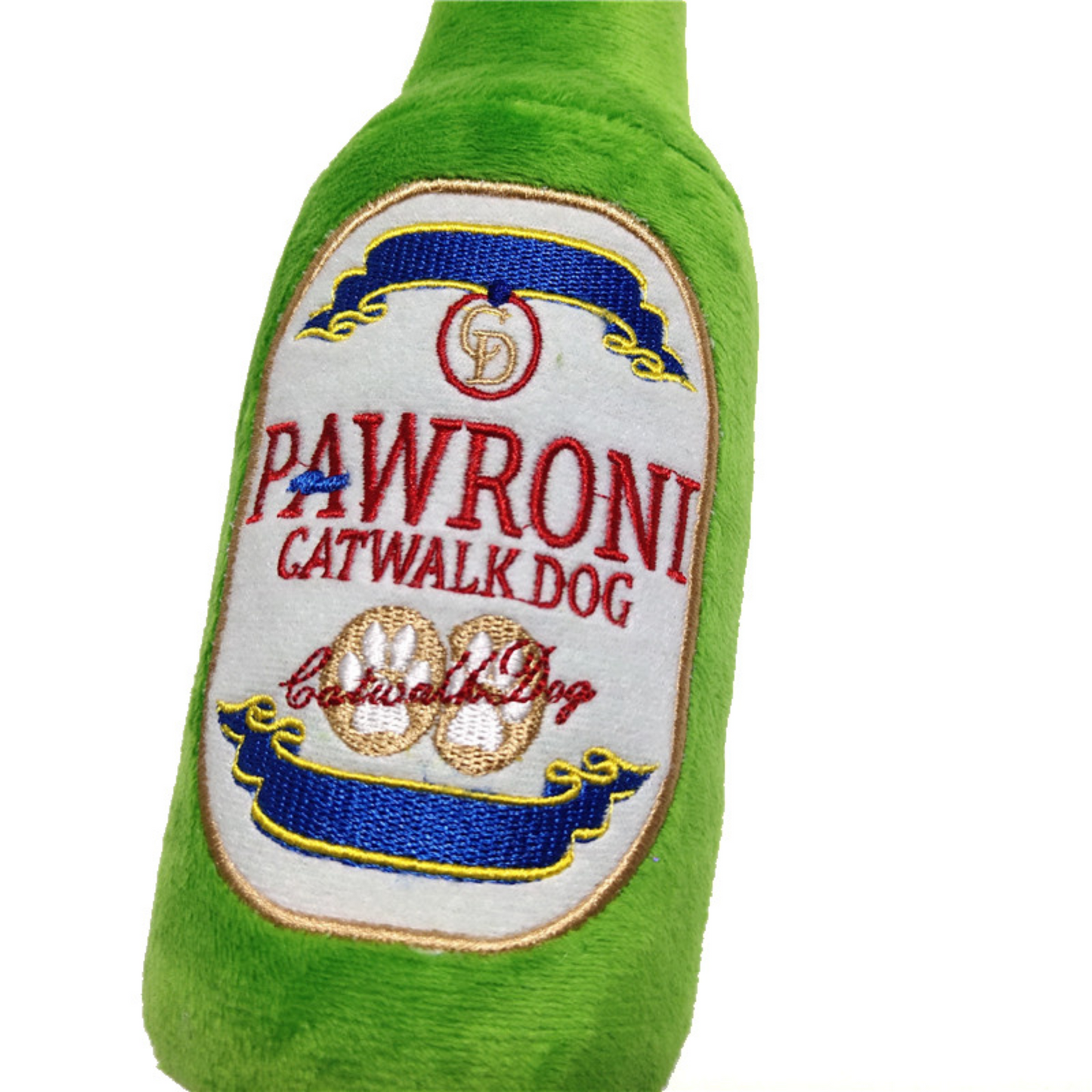 CatwalkDog Pawroni Beer Bottle Plush Dog Toy