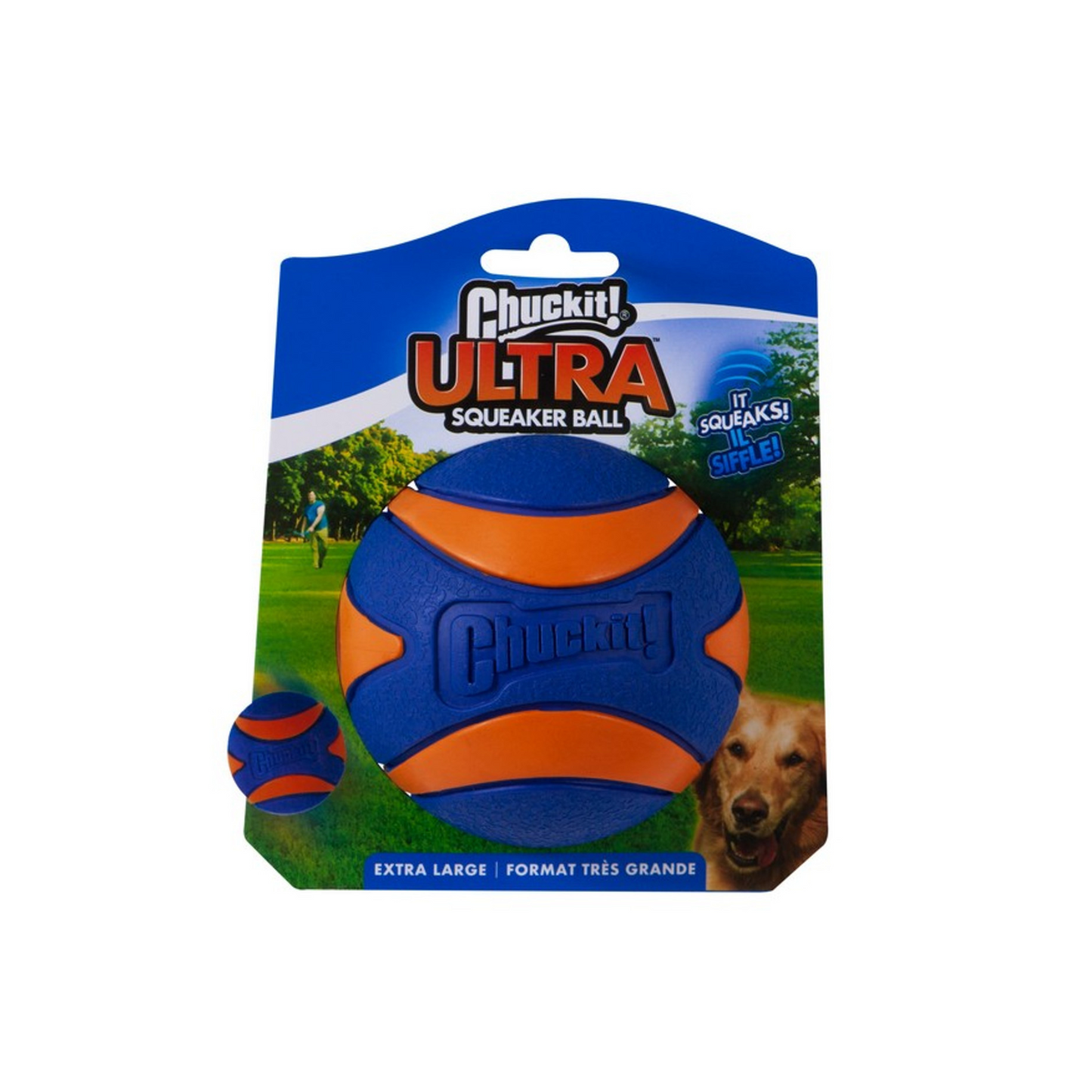 Chuckit! Ultra Squeaker Ball, Extra Large Durable Dog Ball with Squeak (Single)
