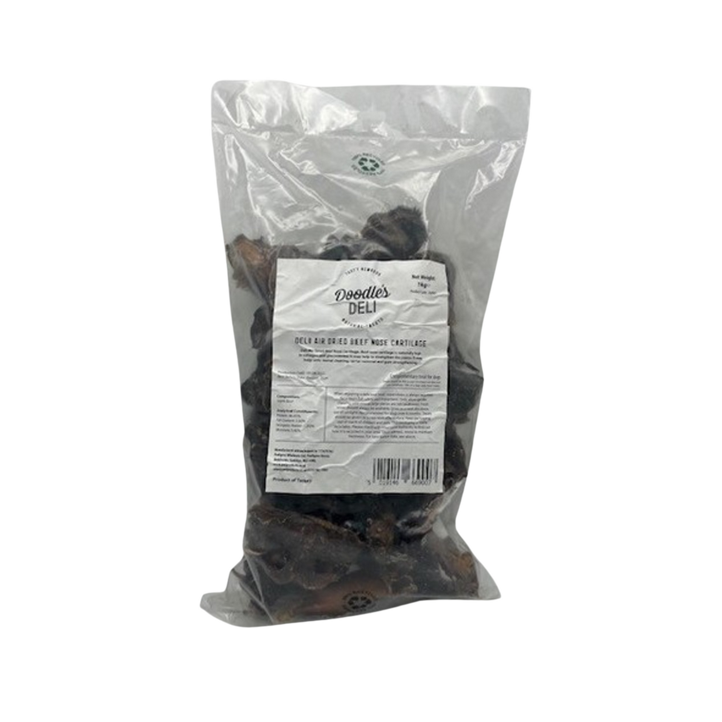 Doodles Deli Beef Nose Cartilage, 100% Natural Air-Dried Dog Chews, 1kg