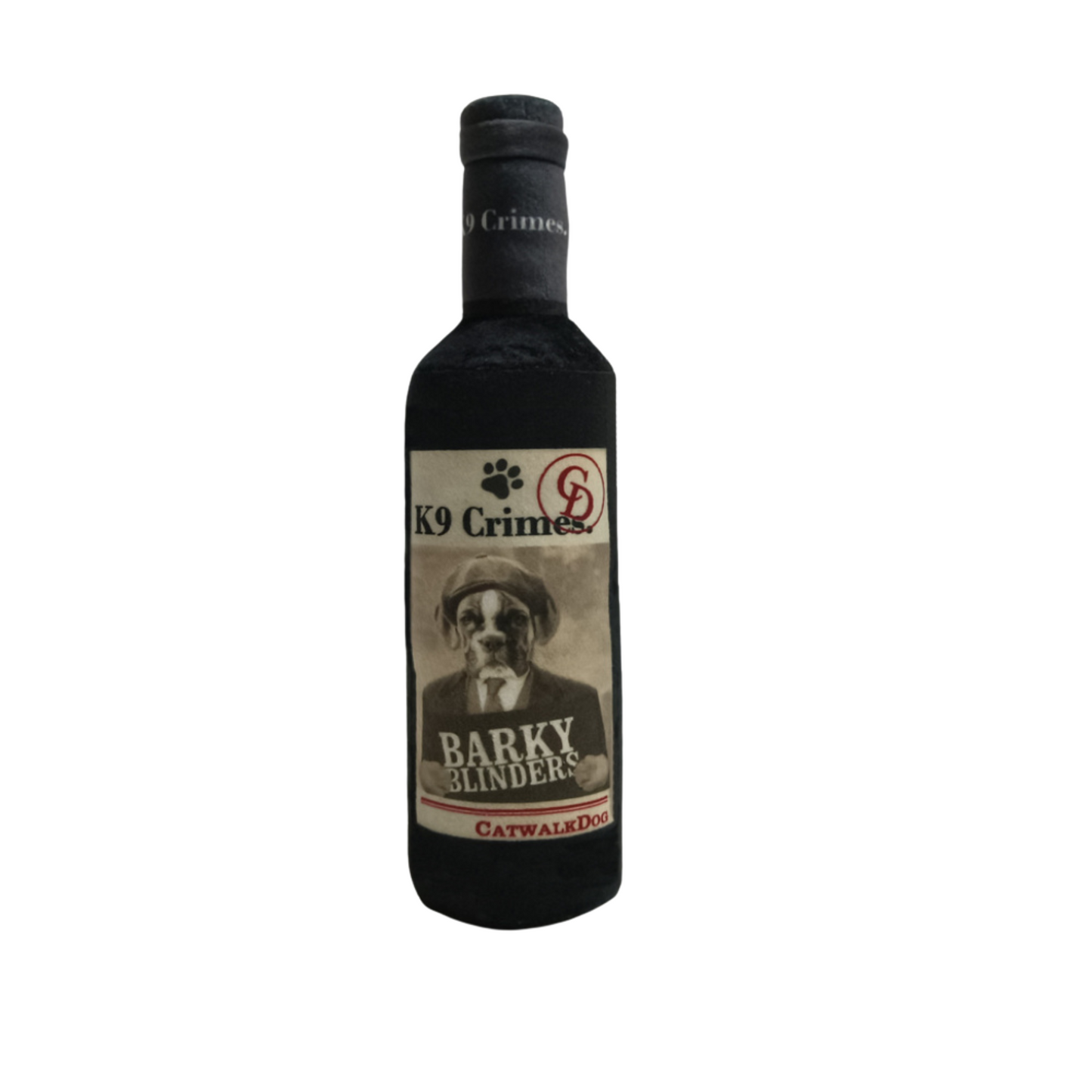 K9 Crimes Barky Blinders Wine Bottle Dog Toy