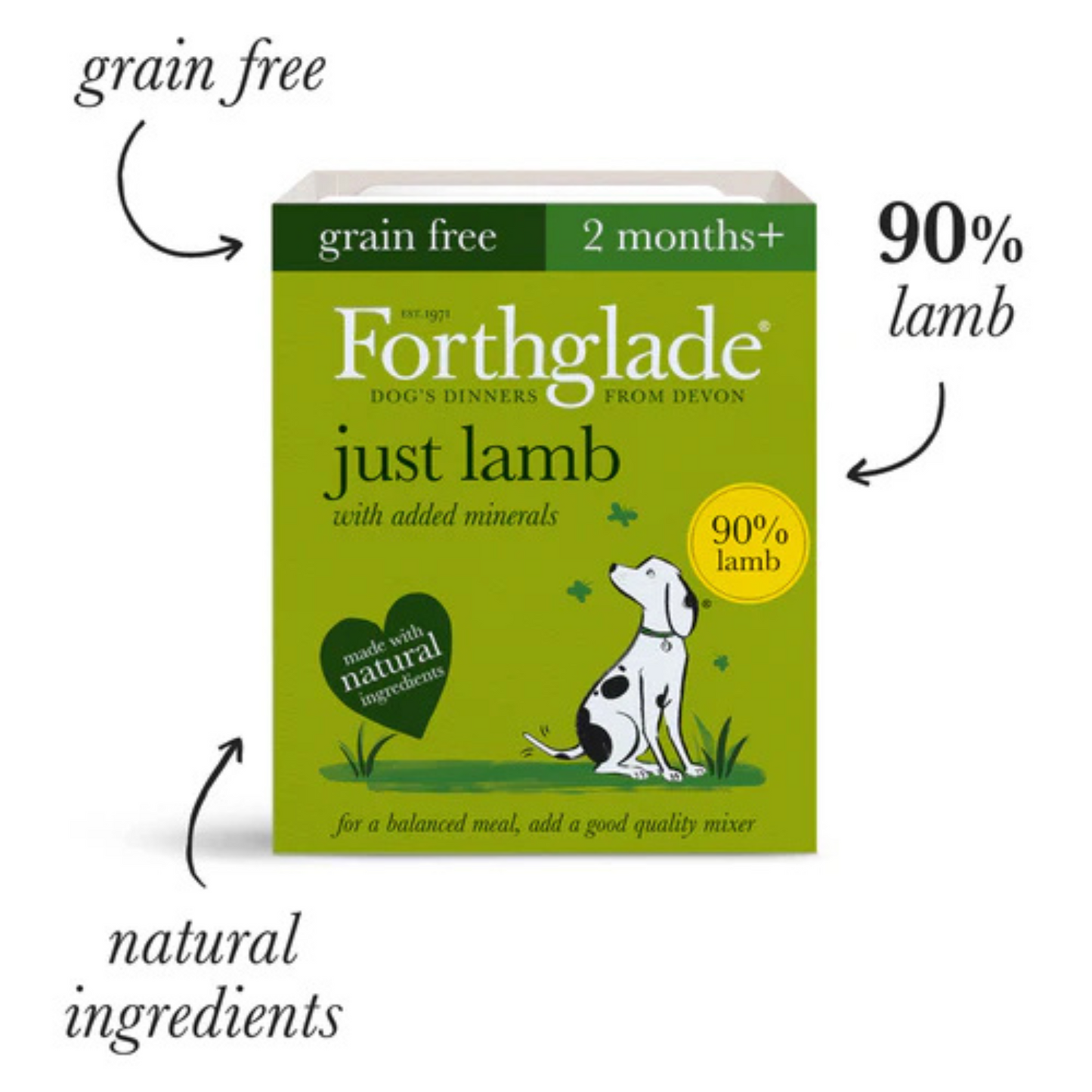 Forthglade Variety Pack Of Natural Wet Dog Food With Chicken, Lamb & Beef, Pack Of 12 x 395g