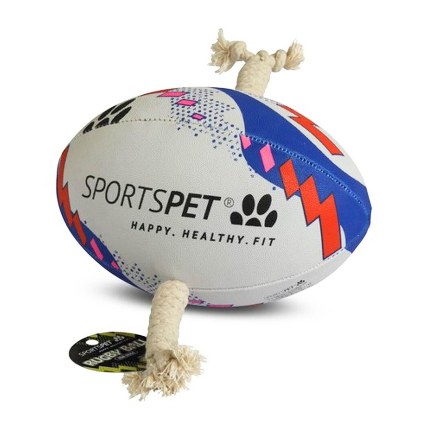 Sportspet Rugby Ball & Tug Dog Toy Available In Size Midi and Size 3