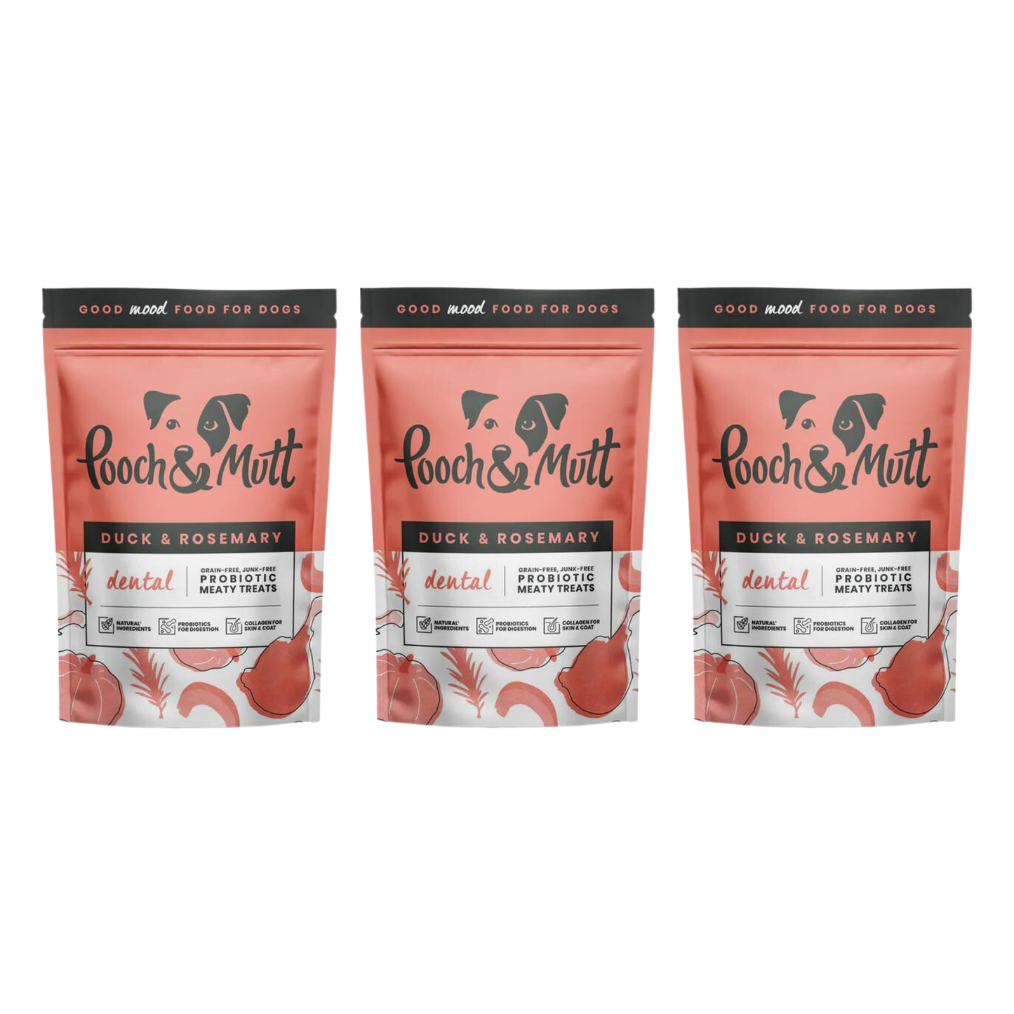 Pooch & Mutt Dental Probiotic Meaty Treats Duck and Rosemary, 120g