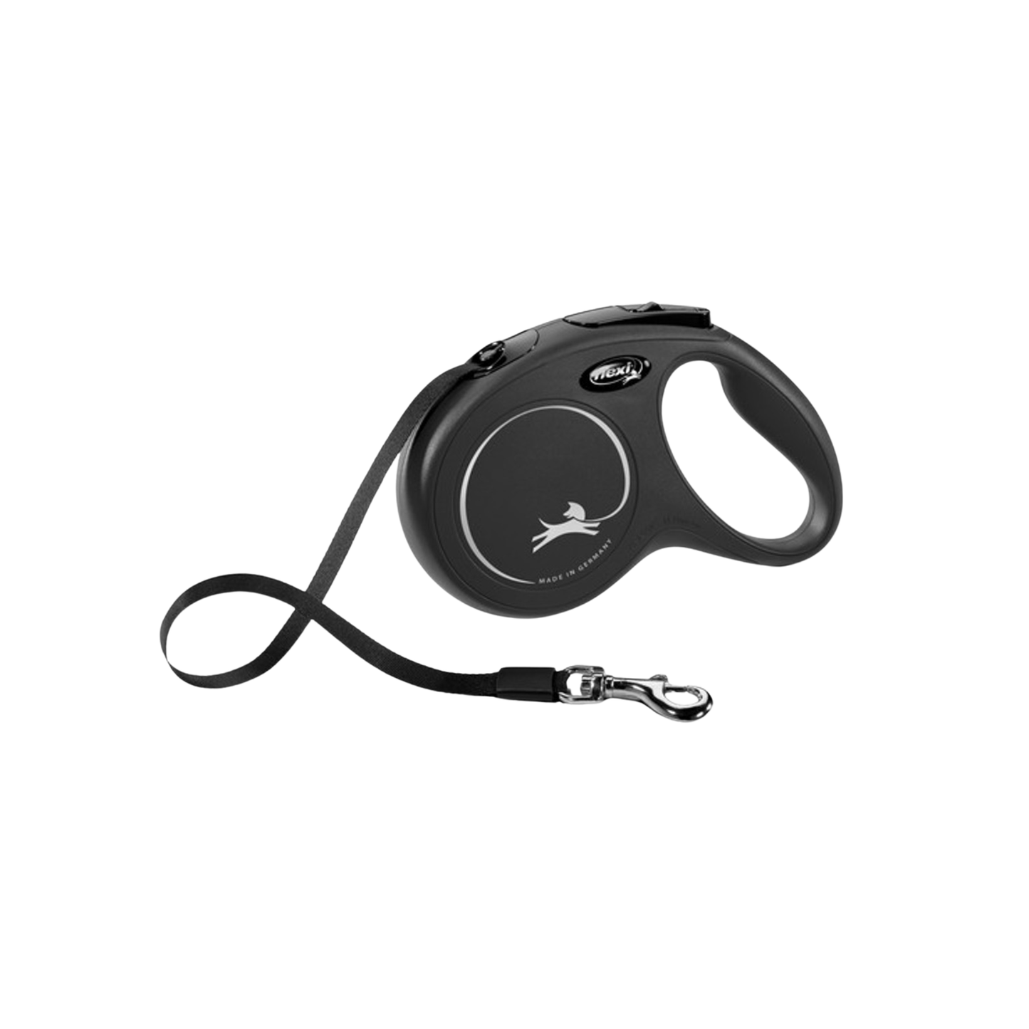 Flexi New Classic Medium Tape 5m Black Retractable Lead, Suitable For Dogs Upto 25kg