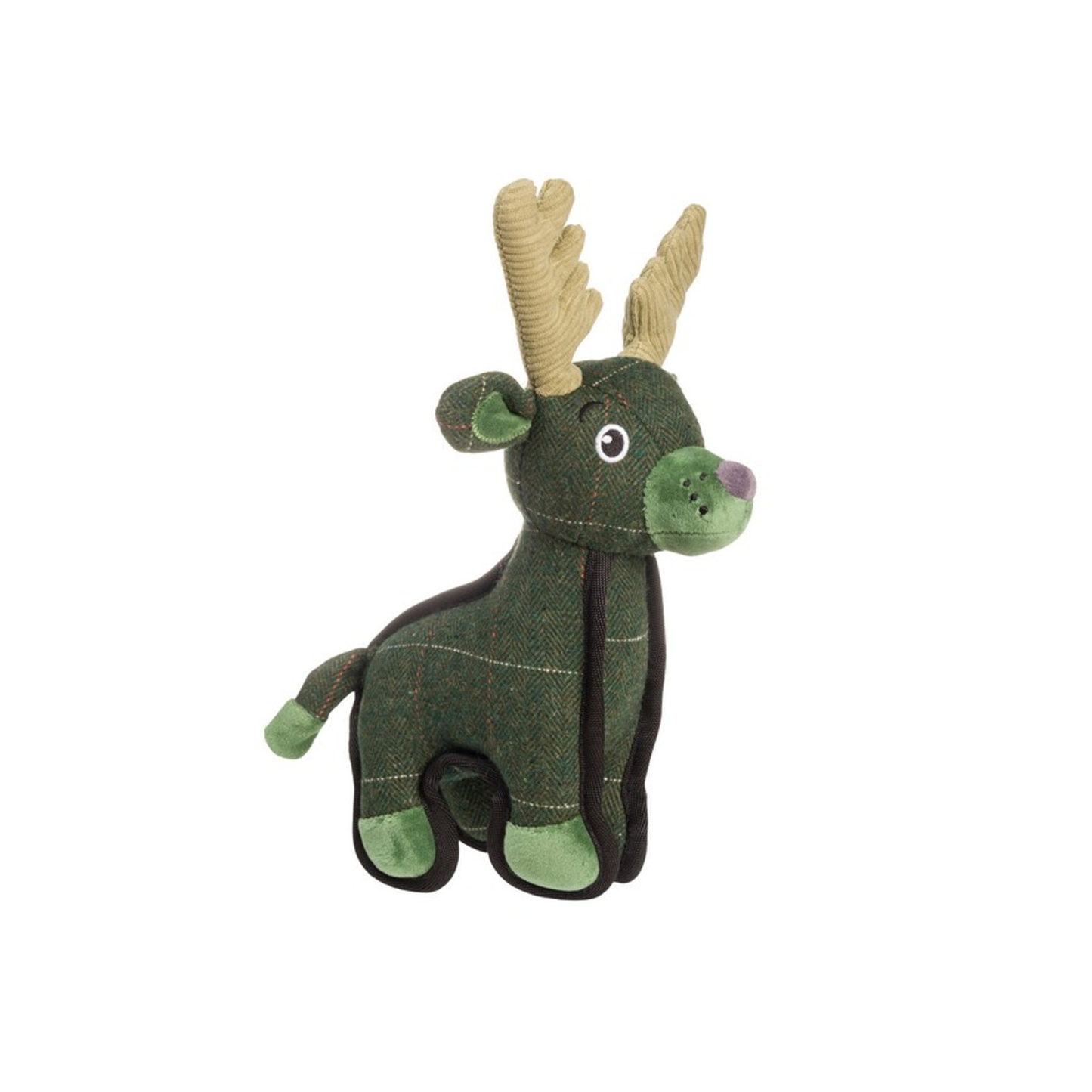House of Paws Green Tweed Deer Dog Toy