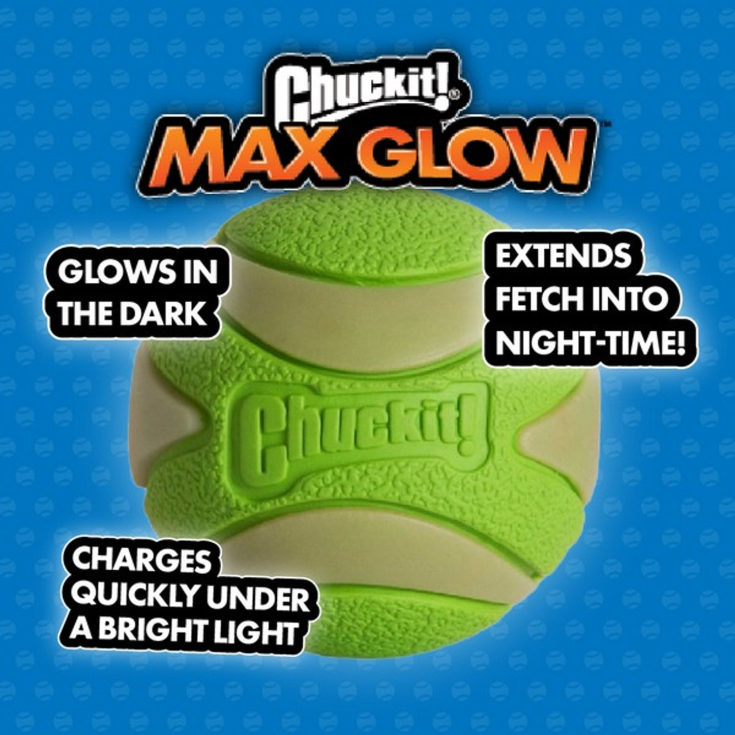 Chuckit! Max Glow Ultra Squeaker 1Pk Medium 6.3cm
