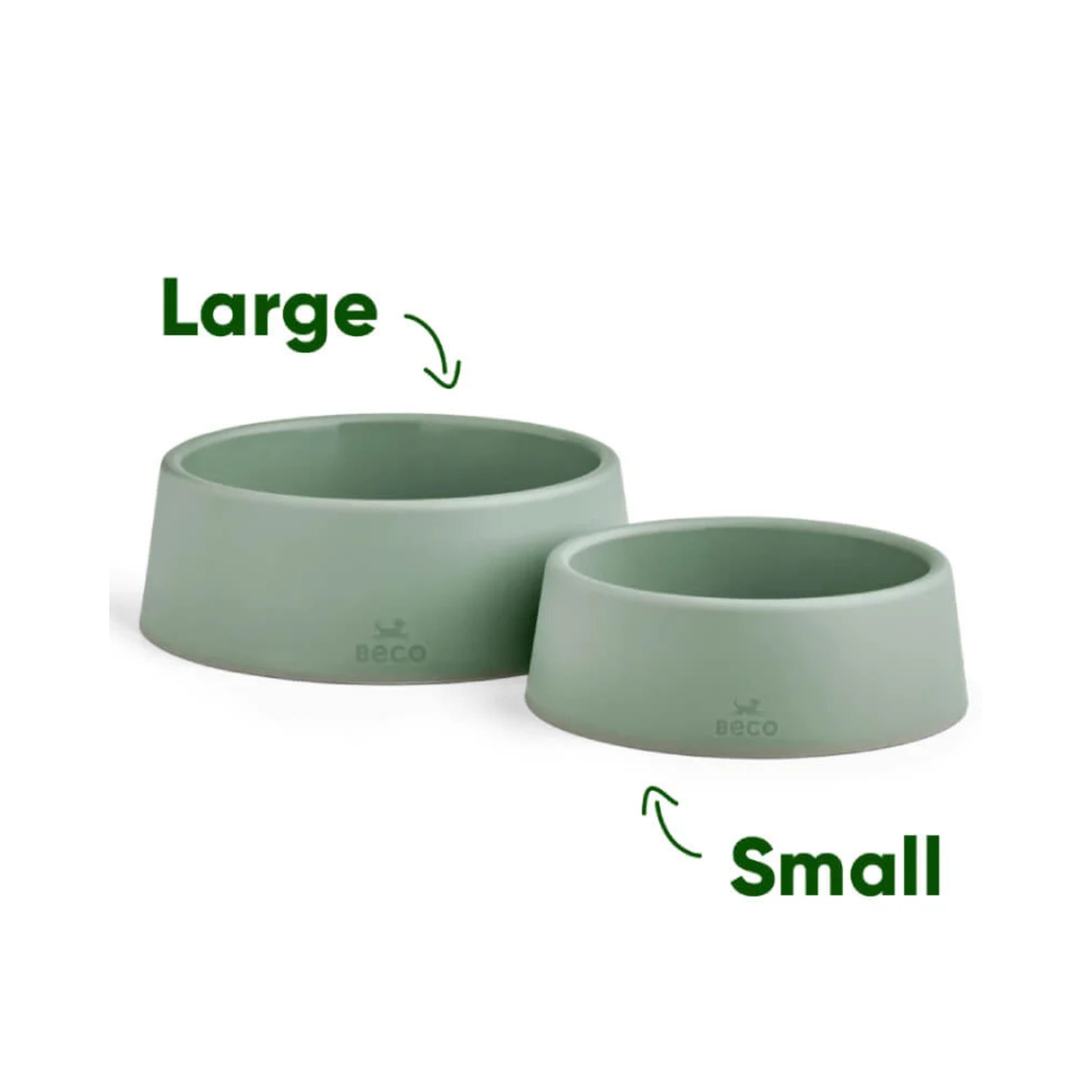 Beco Steady non-slip recycled dog bowl, Large size, in blue, green and pink