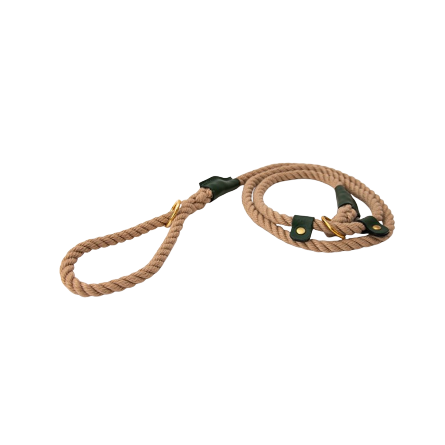 Great & Small Hawkhurst leather and rope slip lead in forest green