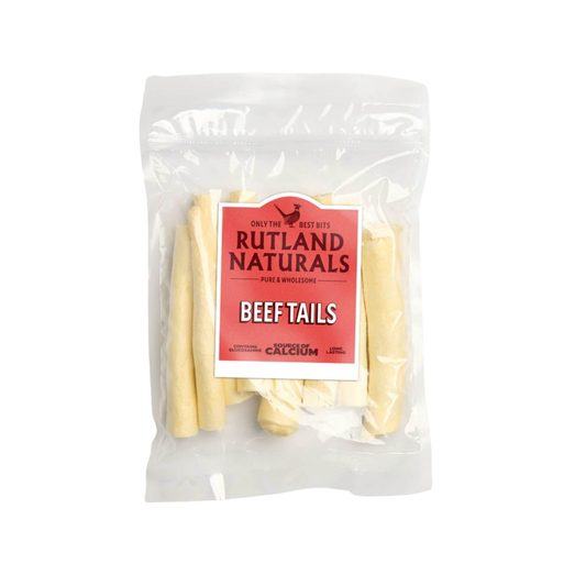 Rutland Naturals beef tails, natural dog chews, 200g