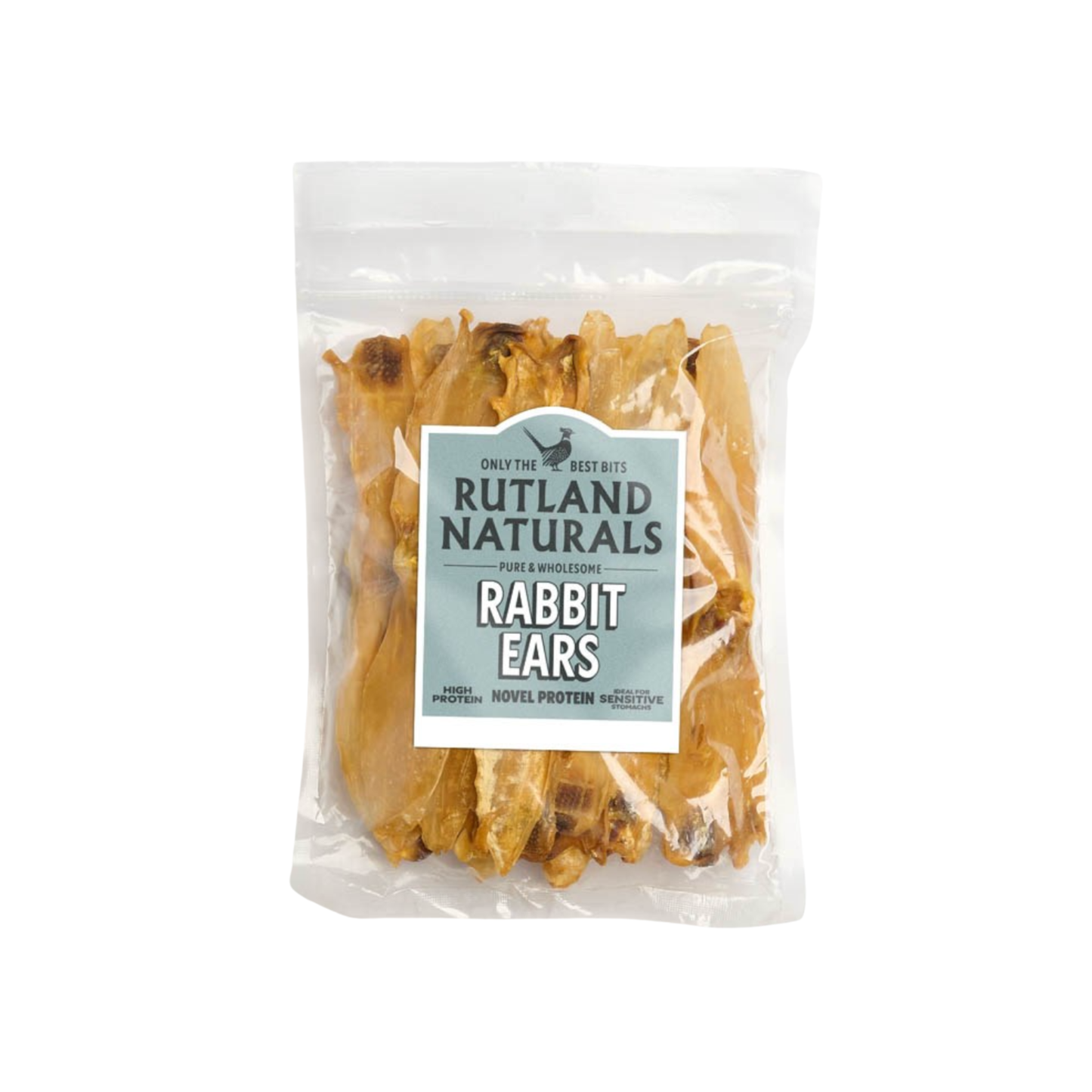 Rutland Naturals rabbit ears without hair, natural dog chews, 100g