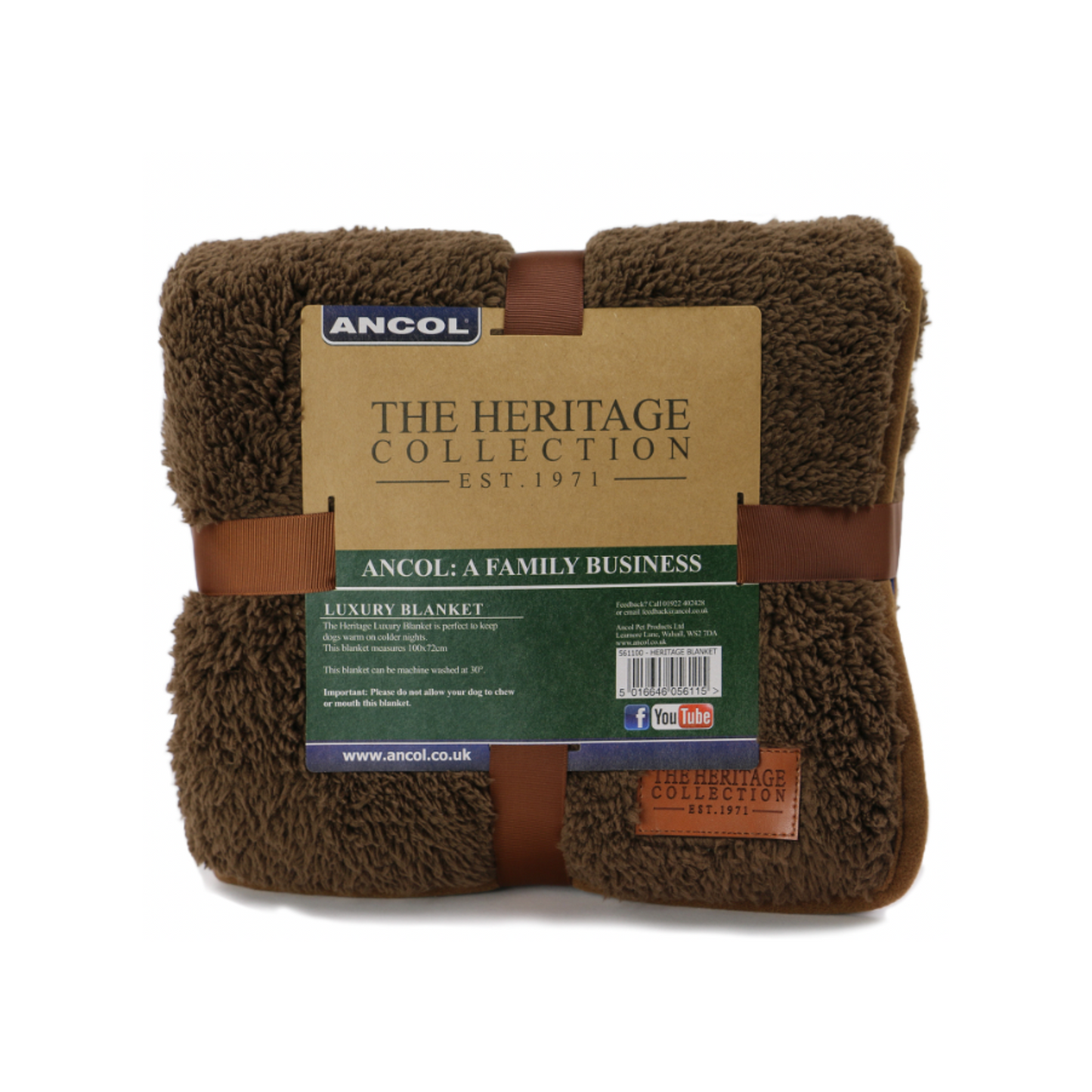 Ancol Heritage Green Check Blanket Super Soft Plush Country Style