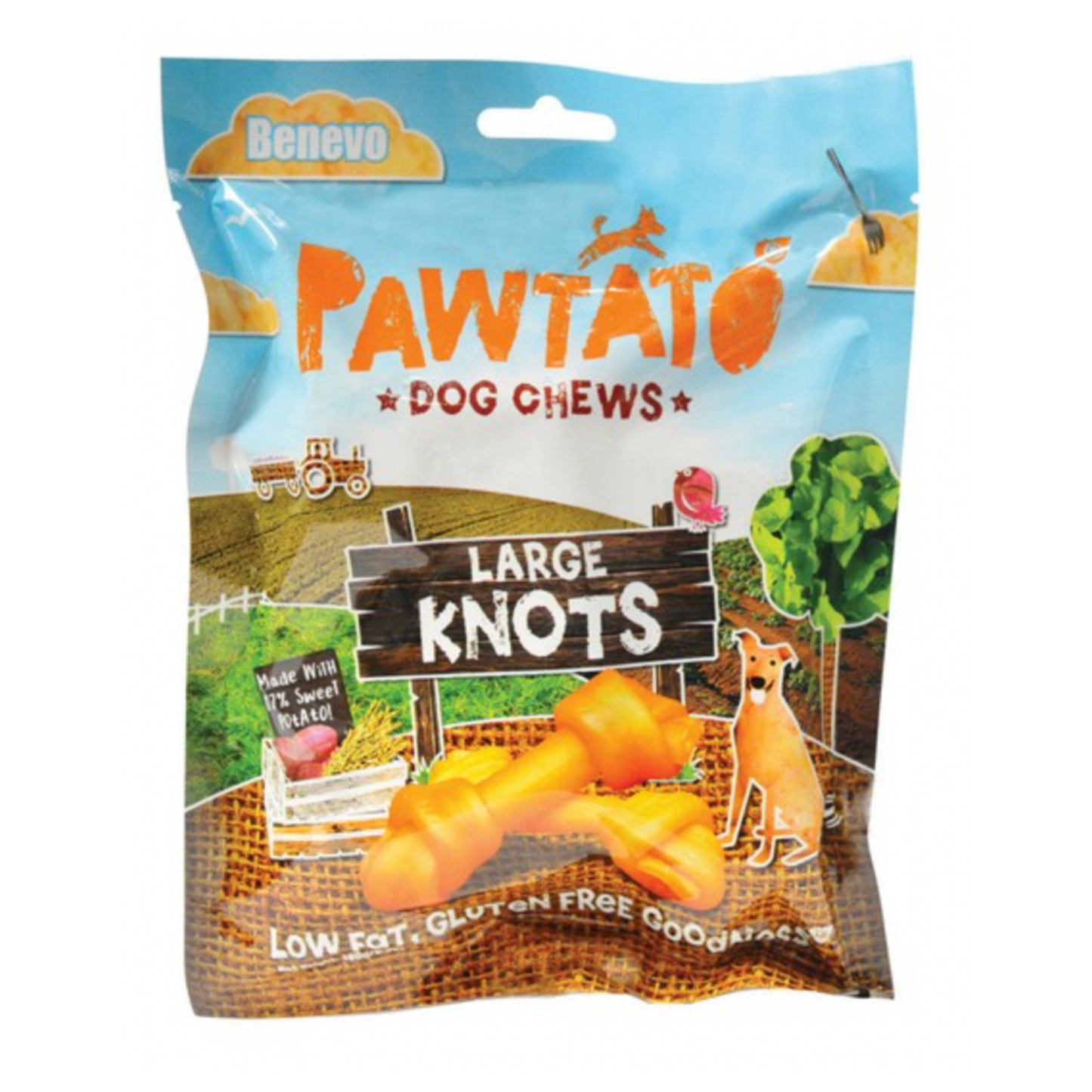 Pawtato Knots Dog Treats Sweet Potato Small & Large