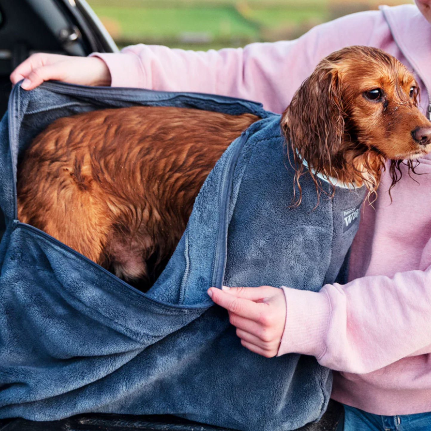 Henry Wag Microfibre Dog Drying Bag, Available in Small, Medium & Large