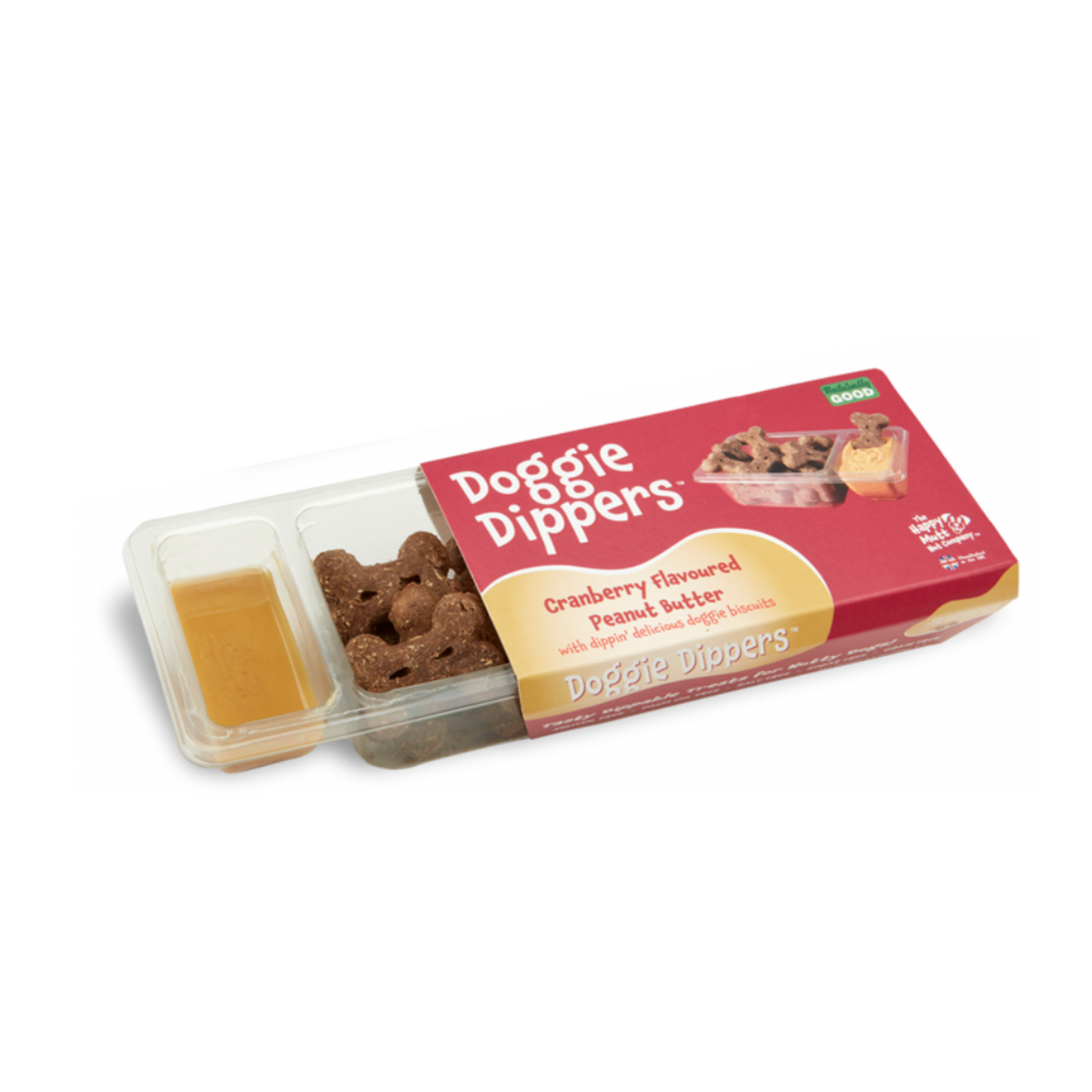 Doggie Dippers Cranberry Flavoured Peanut Butter Dip With Coconut Carob Biscuits 100g
