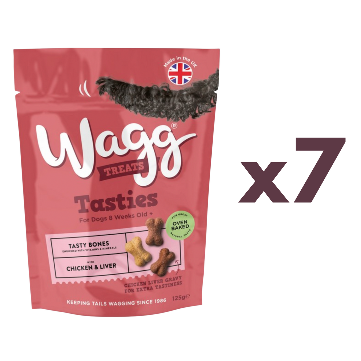 Wagg Tasties Dog Treats With Chicken & Liver Tasty Bites 125g