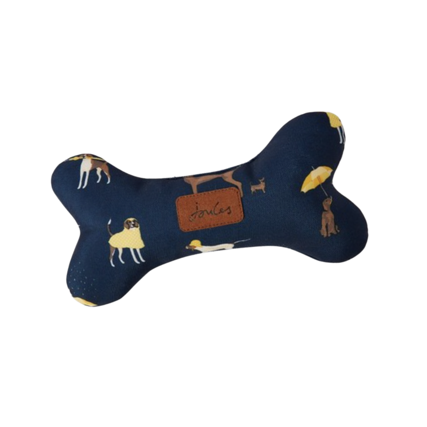 Joules Plush Navy Dog Print Bone Dog Toy