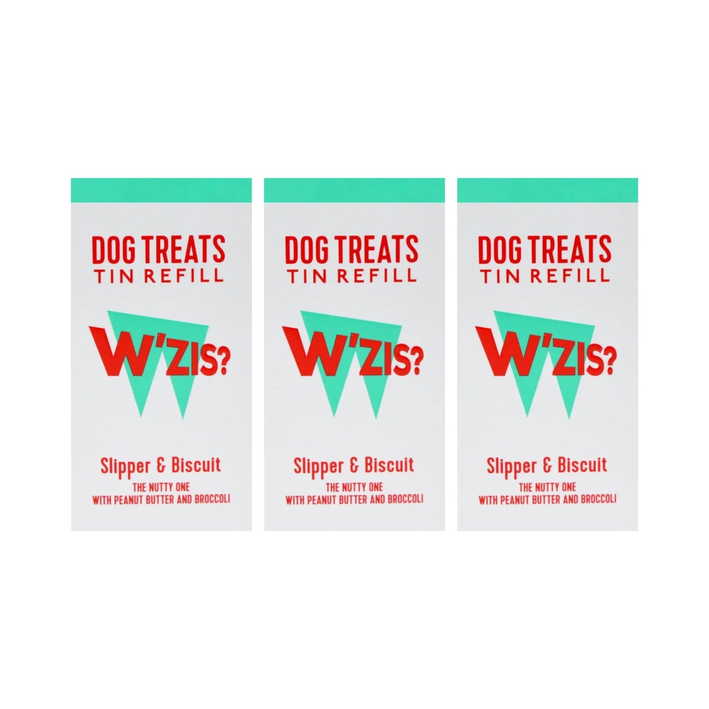 WZIS Dog Treats, Slipper & Biscuit (Green), Peanut Butter, Broccoli & Apple Flavour, Available In Quantities 100, 300 & 600