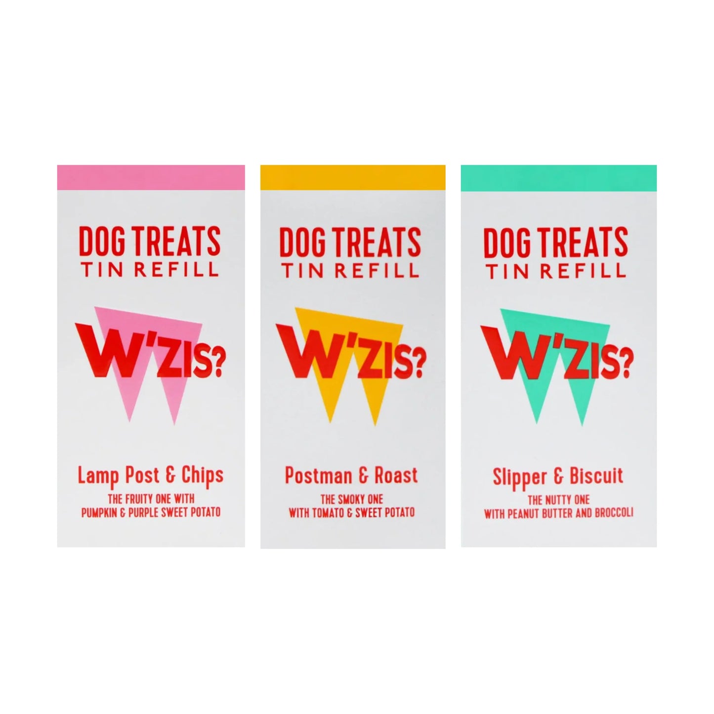 WZIS Dog Treats, Lamp Post & Chips (Pink), Purple Sweet Potato, Pea & Pumpkin Flavour, Available In Quantities 100, 300 & 600