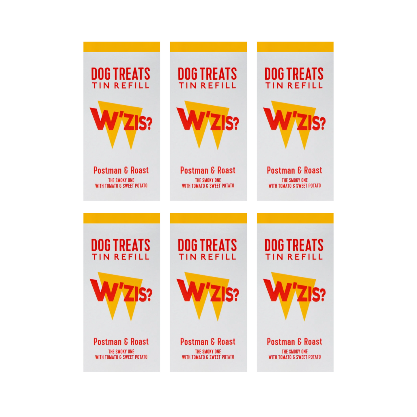 WZIS Dog Treats, Postman & Roast (Yellow), Smoked Tomato, Sweet Potato & Pumpkin Flavour, Available In Quantities 100, 300 & 600