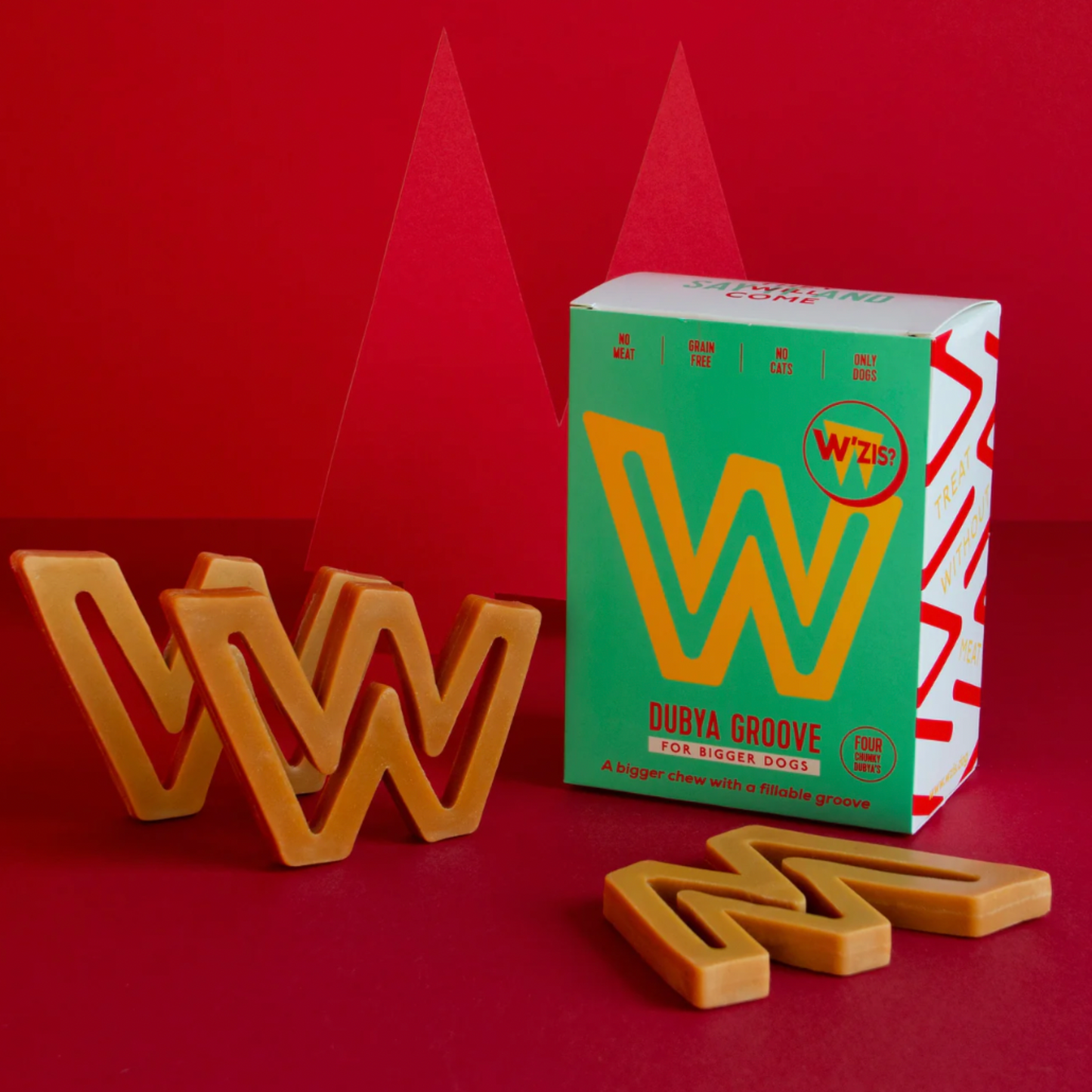 Wzis Dubya Dog Chews Peanut Butter & Smoked Flavour With Holes And Grooves To Add Spreadables