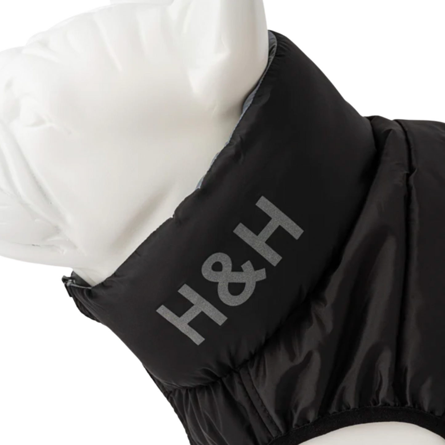 Hugo & Hudson Dog Puffer Jacket Reversible Black & Grey