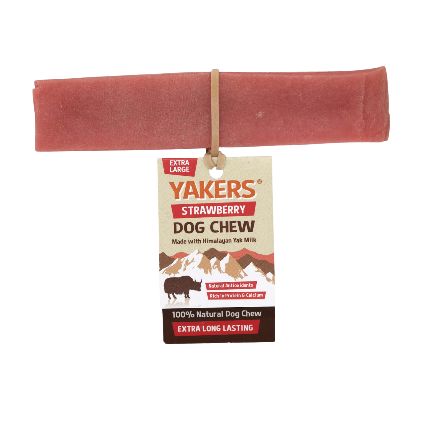 Yakers Dog Chew Strawberry Flavour Medium 70g & Extra Large 140g