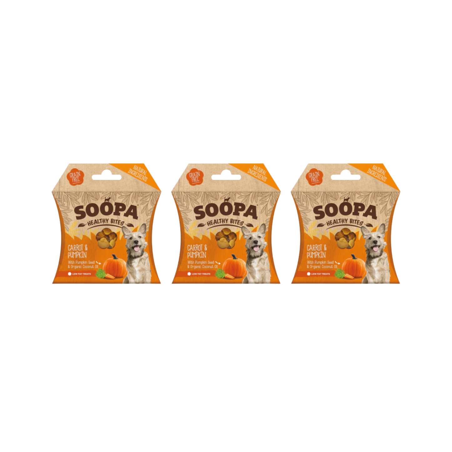 Soopa Carrot & Pumpkin Healthy Bites Dog Treats 50g