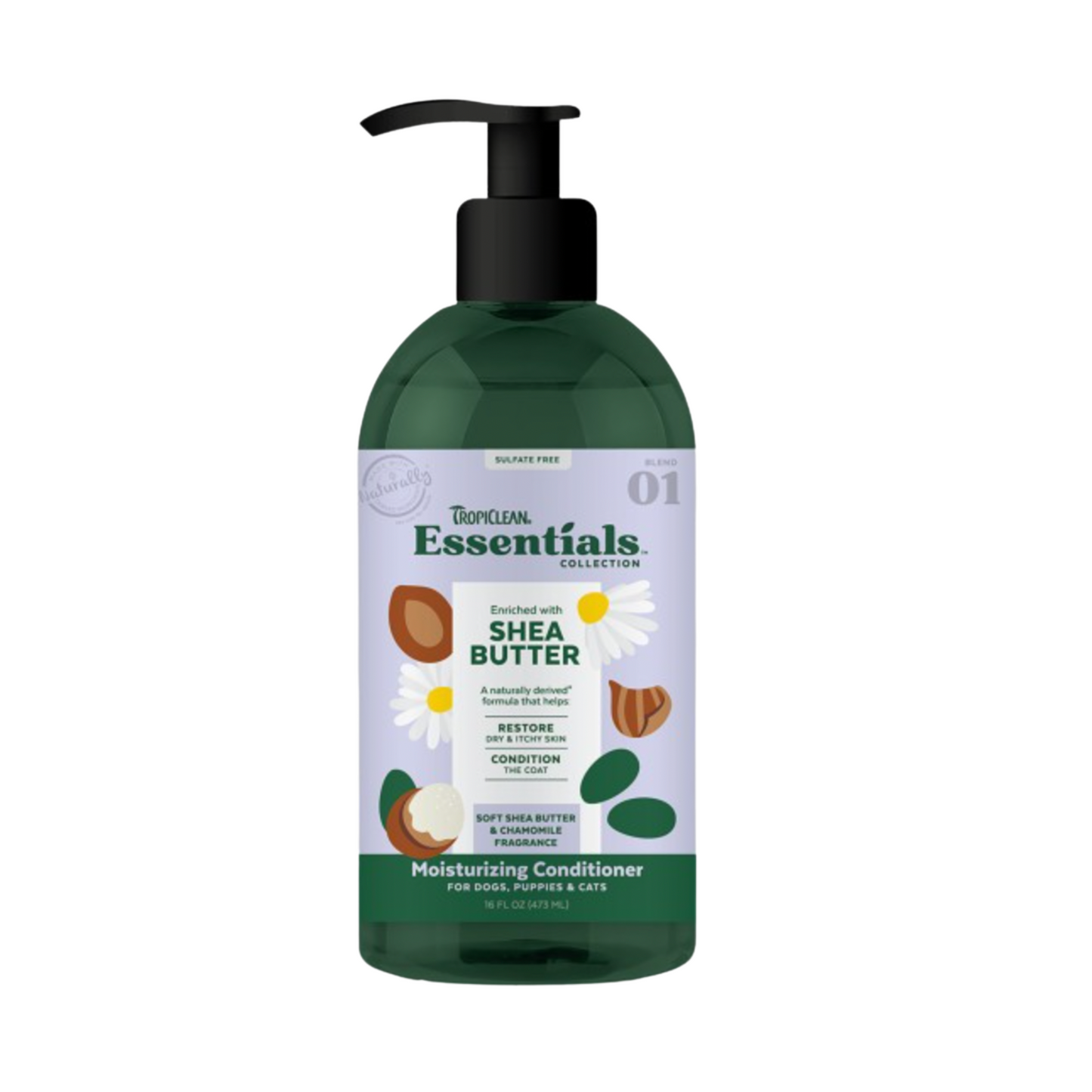 TropiClean Essentials Shea Butter Moisturising Conditioner for Dogs & Puppies 473ml