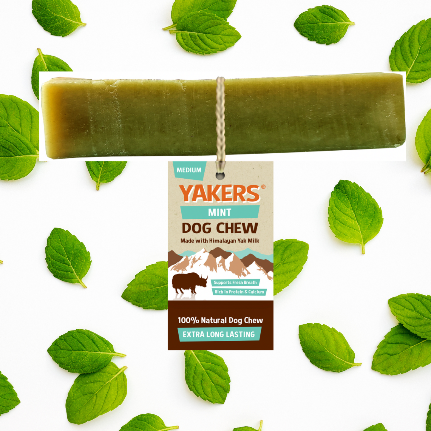 Yakers Mint Dog Chew Brand New Flavour Medium 70g