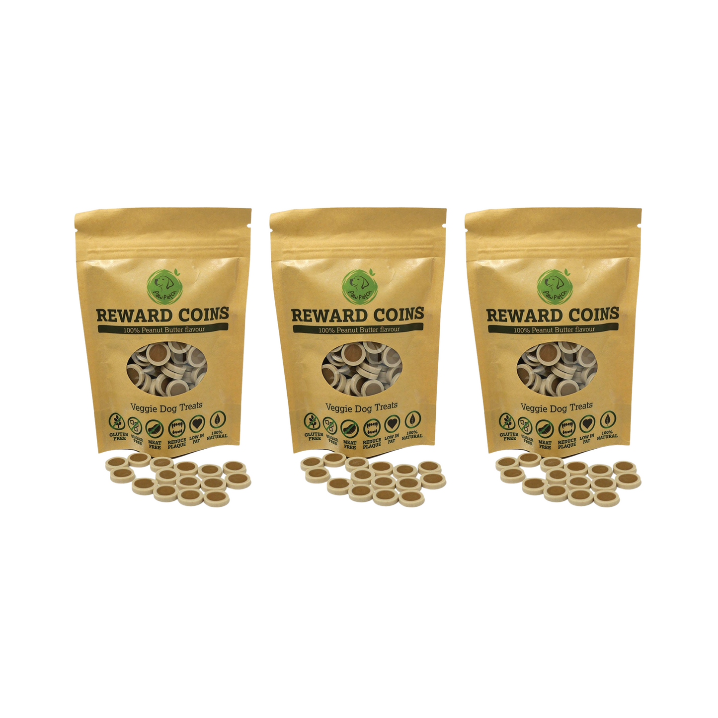 Maks Patch Reward Coins Dog Treats Peanut Butter Flavour 100g & 1kg