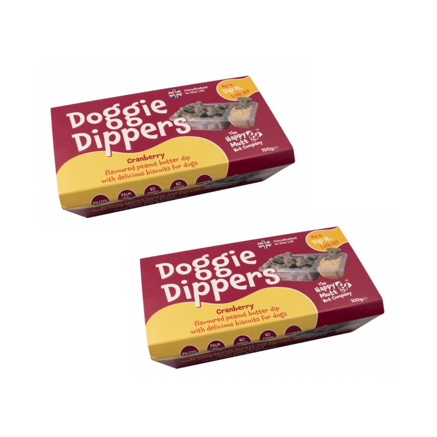 Doggie Dippers Cranberry Flavoured Peanut Butter Dip With Coconut Carob Biscuits 100g