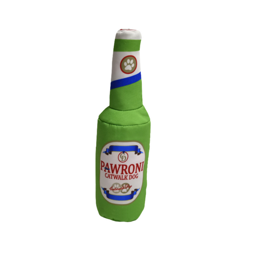 CatwalkDog Pawroni Beer Bottle Tough Dog Toy