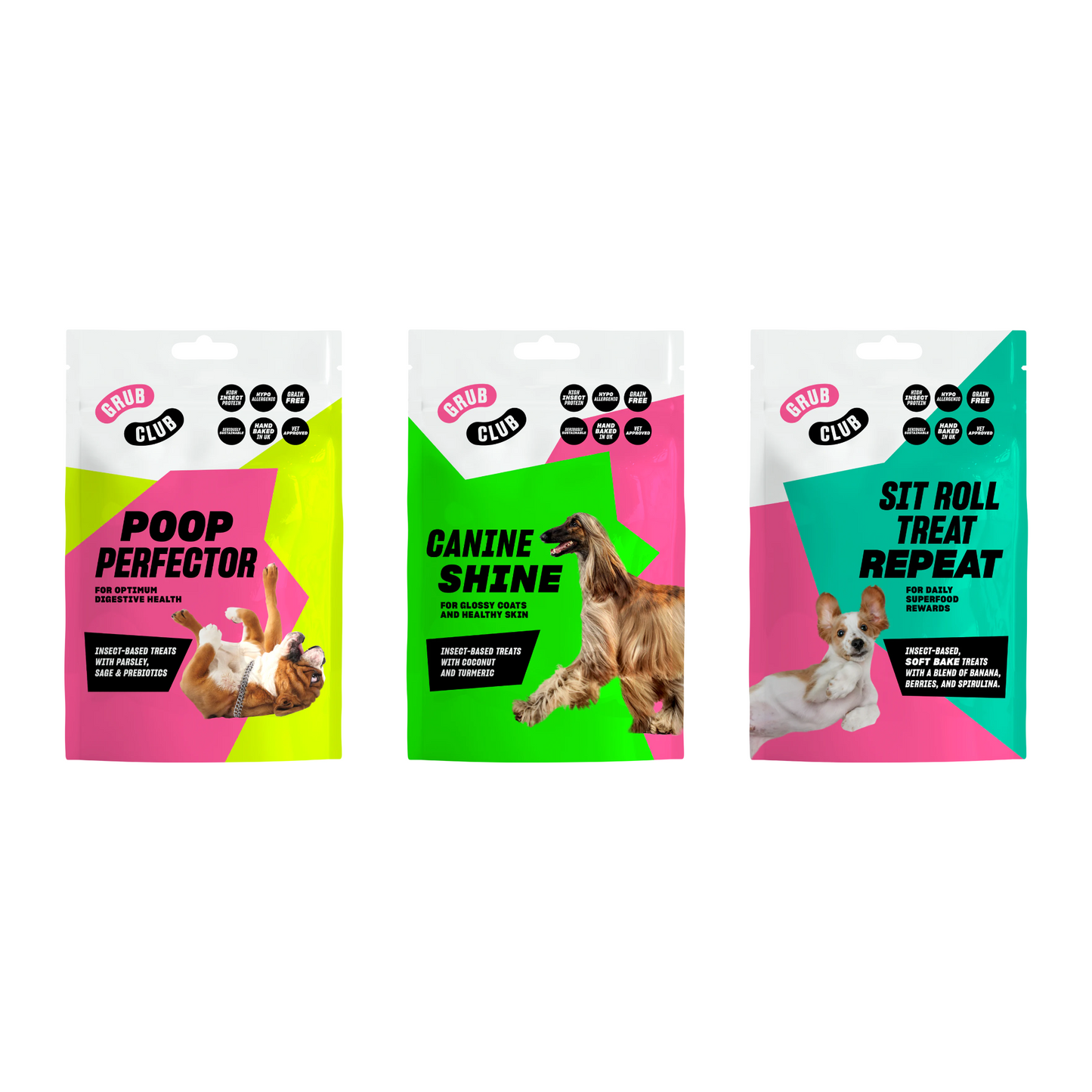 Grub Club Dog Treats Get All Three Flavours