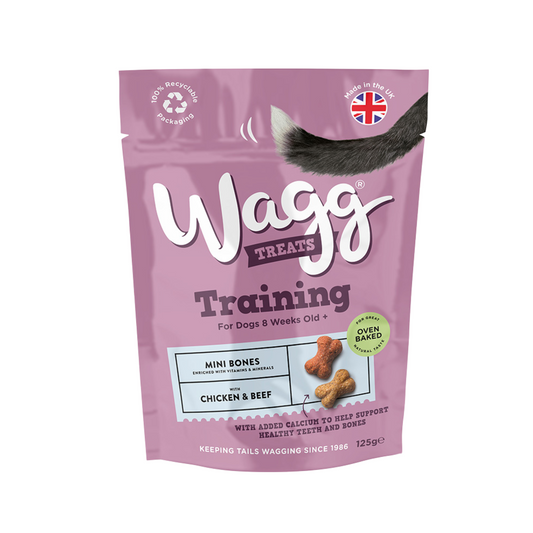 Wagg Training Dog Treats With Chicken & Beef Mini Bones 125g