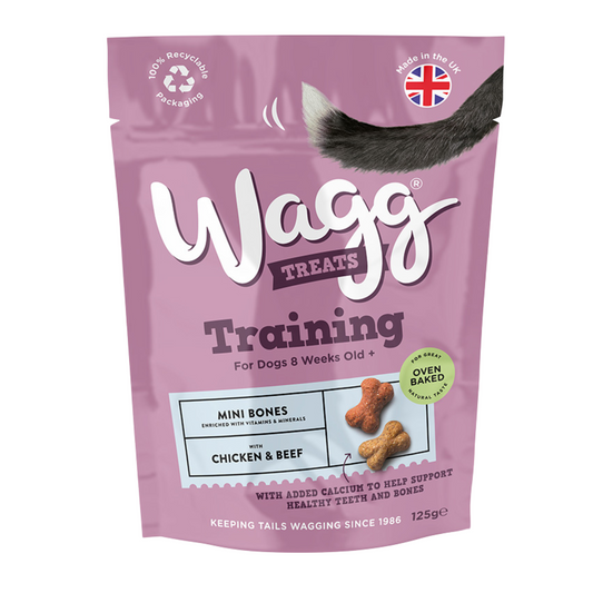 Wagg Training Dog Treats With Chicken & Beef Mini Bones 125g