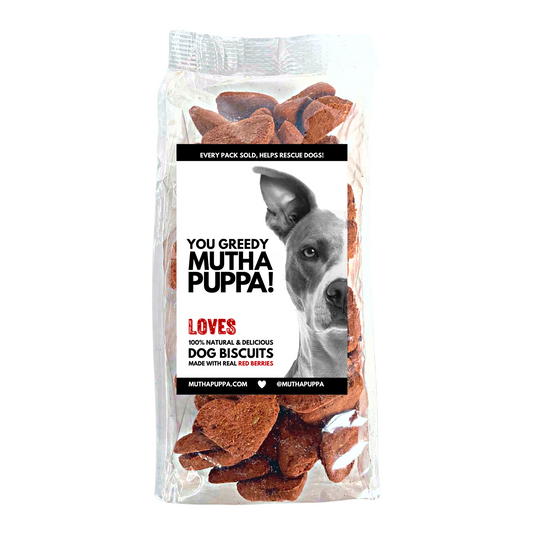 MUTHAPUPPA LOVES, 100% Natural & Delicious Dog Biscuits, Made With Real Red Berries, 300g