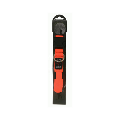 LED Dog Collar Available in 3 Sizes With 3 Settings, Battery INCLUDED, Orange